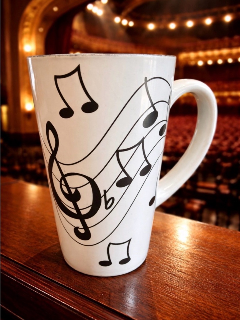 Burton and Burton White Ceramic Mug with Black Musical Notes